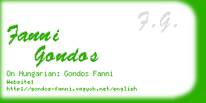 fanni gondos business card